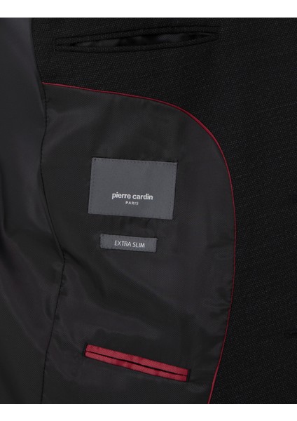 Erkek Siyah Ex. Slim Fit Yünlü Takım Elbise 50291976-VR046