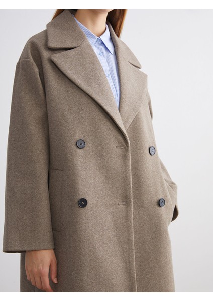 Yeni Sezon Ceket Yaka Kadın Kaşe Kaban modelleri