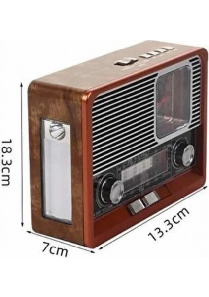 Vintage Nostaljik Radyo Aux USB Sd Kart Girişli Şarjlı Bluetooth Bağlantılı fırsatları