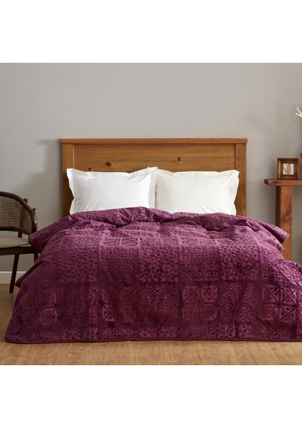 Blair Tek Kişilik Battaniye Mürdüm