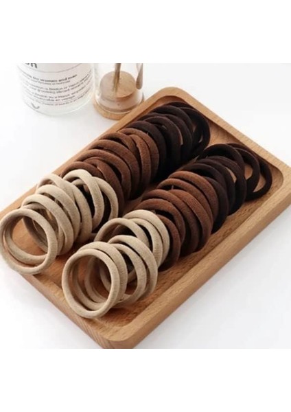 Aee® 100 Adet Lastikli Havlu Toka Saç Tokası Orta Büyük Boy Esnek (Kahve Tonları)