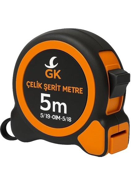 5m Otomatik Frenli Şerit Metre – 25MM Genişlik, Manyetik Uç, Dayanıklı Gövde