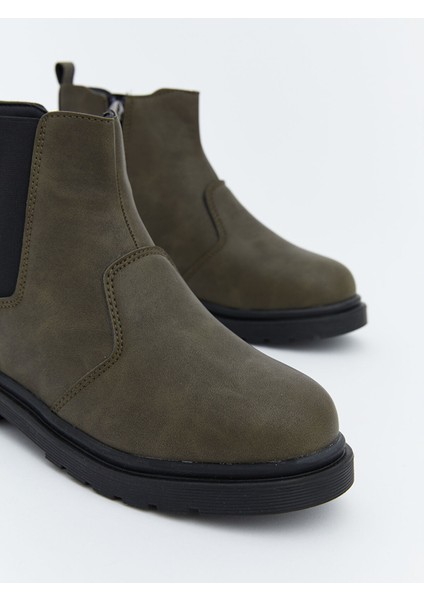 Yeni Sezon Deri Görünümlü Fermuarlı Erkek Çocuk Bot modelleri