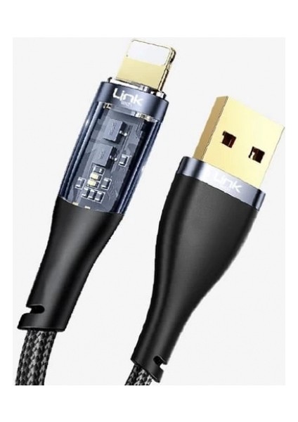 Şeffaf Uçlu Iphone 45W USB Hızlı ve Dayanıklı Şarj ve Data Işıklı Örgü Kablo 1 Metre fırsatları