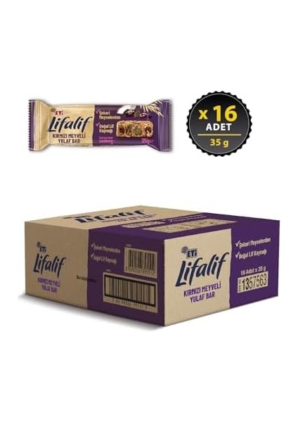 Eti Lifalif Kırmızı Meyveli Yulaf Bar 35 G x 16 Adet fiyatları
