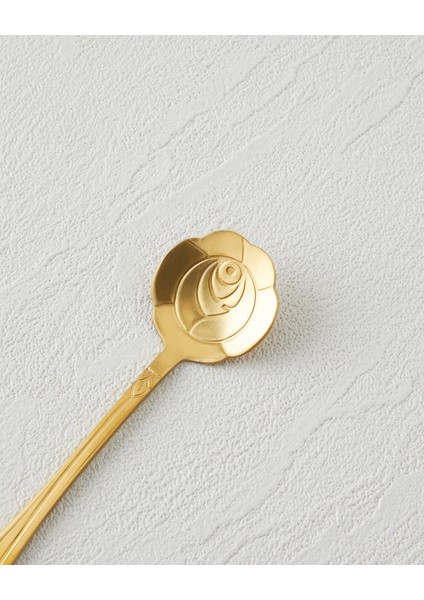 Luxe Flora Paslanmaz Çelik Tatlı Kaşığı 4 Parça Gold modelleri