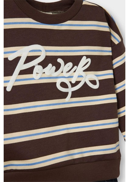 Erkek Bebek 2'li Takım Baskılı Sweatshirt Jean Pantolon G3228A525WN modelleri