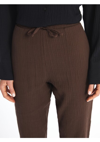 Yeni Sezon Kadın Beli Lastikli Düz Pantolon modelleri