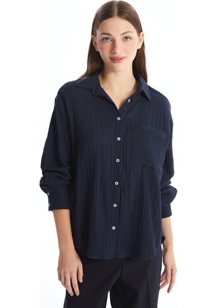 Yeni Sezon Düz Uzun Kollu Kadın Gömlek