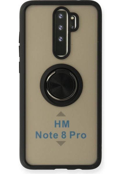 Redmi Note 8 Kılıf Montreal Yüzüklü Silikon Kapak - SIYAH-(5796)