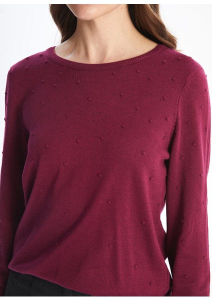 Yeni Sezon Bisiklet Yaka Kendinden Desenli Uzun Kollu Kadın Triko Kazak fırsatları