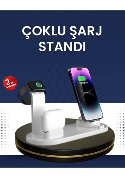 Modern Tasarımlı Çok Fonksiyonlu Kablosuz Şarj Standı