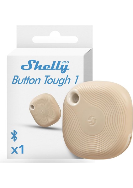 Blu Button Tough1 Mokka – Smart Scene Bluetooth Düğmesi, Ev Otomasyonu, IP54 Sertifikalı, Uzun Menzil (10 – 30 M), Çoklu Tıklama Etkinleştirme, Ağ Geçidi Gerekli, Bthome Protokolü