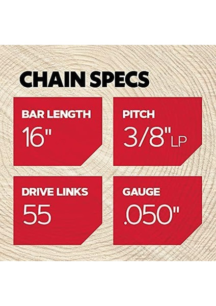 S55 Advancecut Motorlu Testere Zinciri 16 Inç Bar -55 Tahrik Bağlantıları Için – Düşük Geri Tepmeli Zincir Mcculloch, Stihl, ve Daha Fazlasına Uyar modelleri