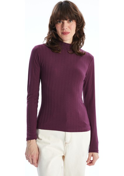 Yeni Sezon Dik Yaka Düz Uzun Kollu Kadın Body