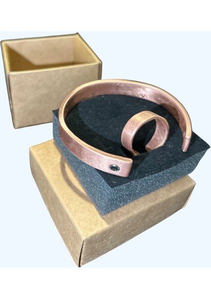 Mıknatıslı Ham Bakır Bileklik & Yüzük