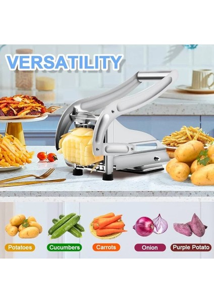 Çelik Patates Dilimleyici - Çok Fonksiyonlu Patates Dilimleyici, Sebze Doğrayıcı &amp;amp; Rendeli Ayarlanabilir ile Düzgün Dilimler (5047) fiyatları