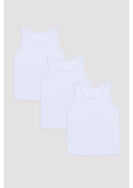 Optik Beyaz Erkek Çocuk W Basickalın Askılı 3'lü Atlet