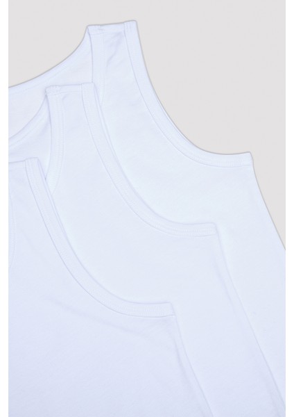 Optik Beyaz Erkek Çocuk W Basickalın Askılı 3'lü Atlet modelleri