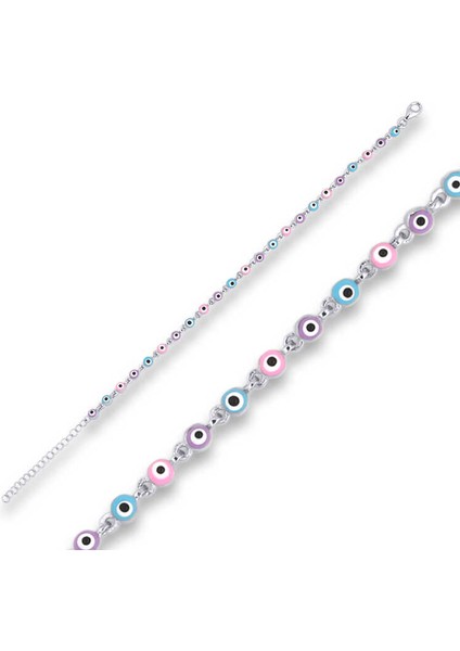 ​925 Ayar Gümüş Nazar Boncuklu Bileklik T5941 (770770)