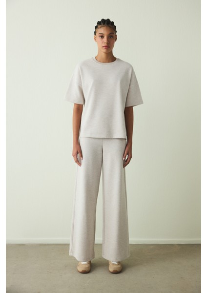 Warm Touch SS Koyu Gri Melanj Oversize Üst fiyatları