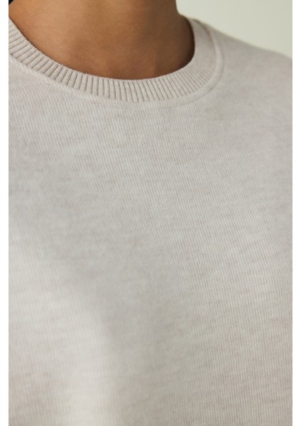 Warm Touch SS Koyu Gri Melanj Oversize Üst fırsatları