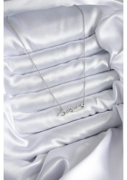 316L Çelik Zincir Gümüş Renk Atatürk Imza Figür Kadın Kolye fiyatları