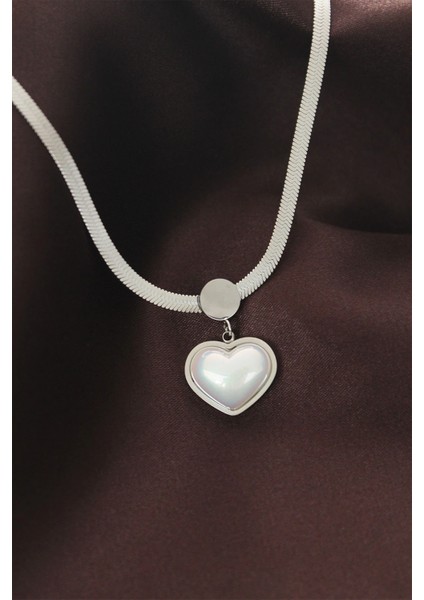 316L Çelik Italyan Zincir Kalp Kolye