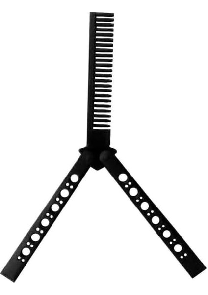 Standart Kelebek Tarak Bıçak Şeklinde Plastik Tarak Saç Tarama Stres Atma Açık Siyah