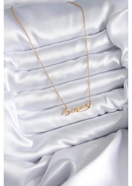 316L Çelik Zincir Gold Renk Atatürk Imzası Model Kadın Kolye fiyatları