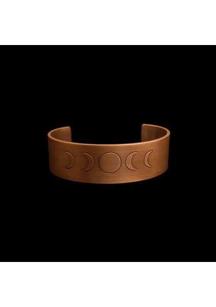 El Yapımı Ay Evreleri Tasarımlı Bakır Bileklik – Doğal Enerji ve Şık Aksesuar