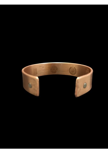 Bakır Bileklik & Yüzük.( Kalınlık 2 mm Genişlik 16 mm Içi Dua Korumalı Zırh Korumalı )