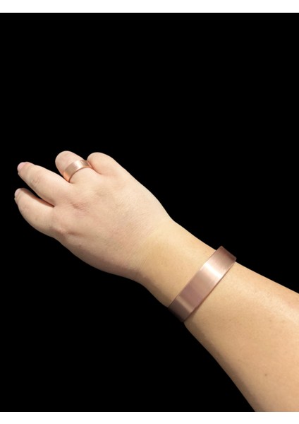 Bakır Bileklik & Yüzük.( Kalınlık 2 mm Genişlik 16 mm Içi Dua Korumalı Zırh Korumalı ) fırsatları