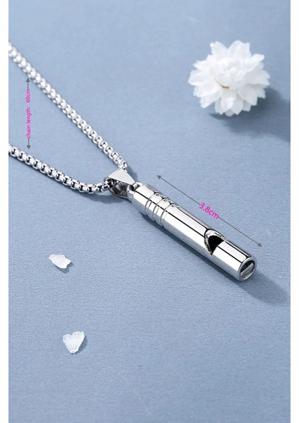 Acil Durum Düdüğü 316L Çelik Kararma Yapmaz Yüksek Desibel Kolye Unisex modelleri