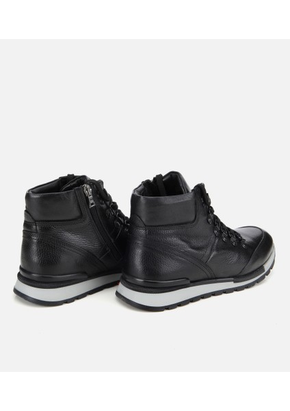 02BOH284830A100 ERKEK Deri Siyah Rahat Kalın Tabanlı Casual Bot fırsatları
