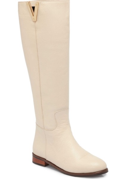 Bej Hakiki Deri Kadın Klasik Çizme - K24K1CM67524-B19