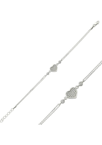 925 Ayar Gümüş Kalpli Bileklik BR0460308 (770770)