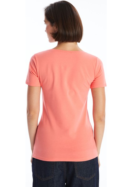 Yeni Sezon V Yaka Düz Kısa Kollu Kadın Tişört fırsatları