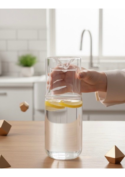 Cam Sürahi ve Bardak Seti 2 Parça – Şık, Modern ve Minimalist Tasarım