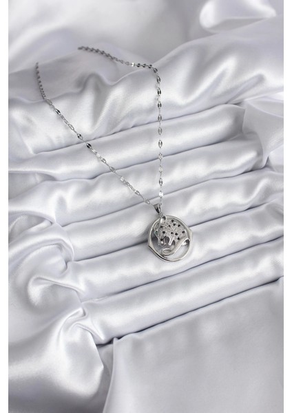 316L Çelik Gümüş Renk Zirkon Taşlı Jaguar Model Kadın Kolye fiyatları