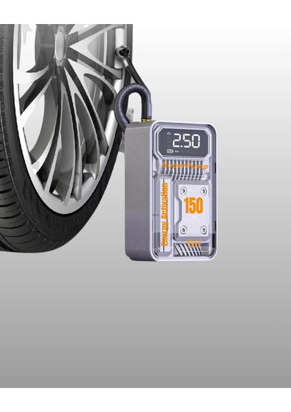 Mini Boy Elektrikli Şarjlı Yüksek Basınçlı Lastik Şişirme Pompası indirimleri