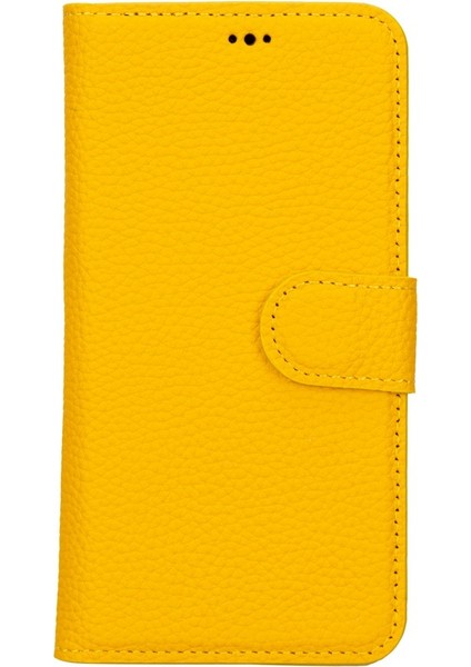 Apple iPhone 15 Uyumlu Deri Cüzdanlı Kılıf Mwwn FL12 Sarı fırsatları
