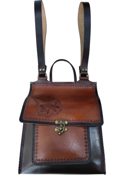 El Yapımı Hakiki Deri Kadın Sırt Çantası - Vintage Tarz Laptop ve Iş Çantası - Geniş Hacimli Günlük Kullanım Için Şık ve Dayanıklı Tasarım