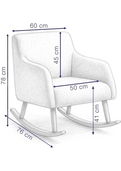 Loop Sallanan Sandalye – Ekru Teddy Kumaş | Doğal Ahşap Ayaklı Berjer - Sallanan Koltuk indirimleri