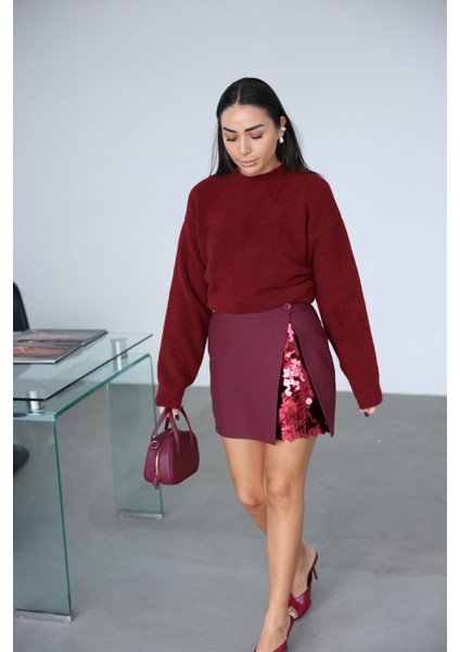 Içi Payetli Detaylı Arkası Fermuarlı Minik Etek fiyatları