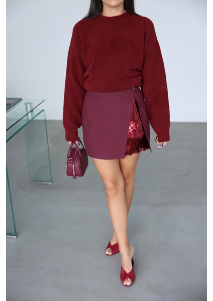 Içi Payetli Detaylı Arkası Fermuarlı Minik Etek modelleri