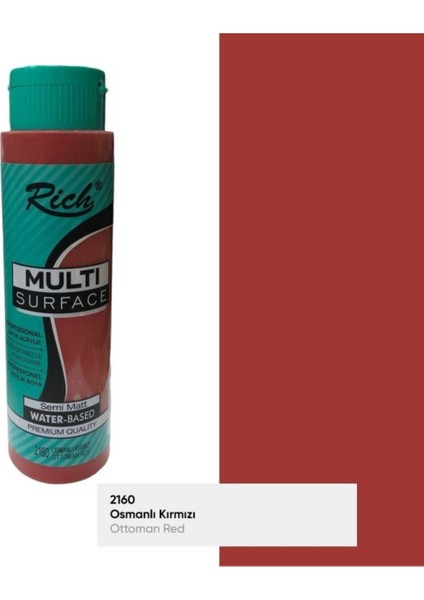 Rich Multisurface Akrillik Boya 500 cc Osmanlı Kırmızı