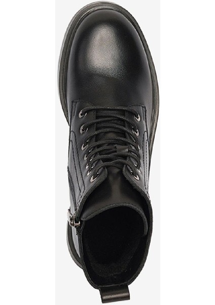 Kadın Siyah Hakiki Deri Military Bot 4K2UB59183