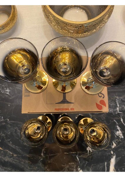 Hudson Paşabahçe 6' Lı Kahve Yanı Su Bardağı Kadeh Gold 165 cc indirimleri