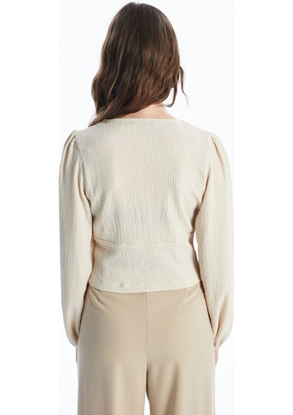 Yeni Sezon V Yaka Dokulu Kadın Bluz indirimleri